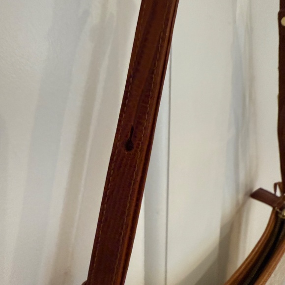 Brahmin leather tan and ivory crossbody. - Picture 11 of 14